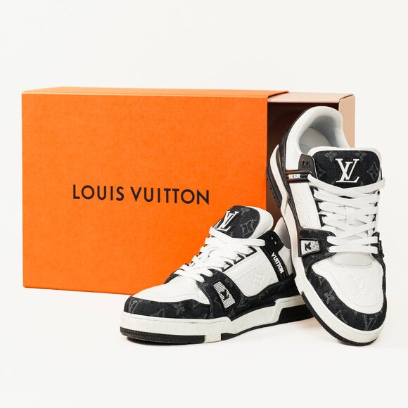 Louis Vuitton LV Trainer "Denim Noir" Leather Low-Top Sneakers - Picture 16 of 16